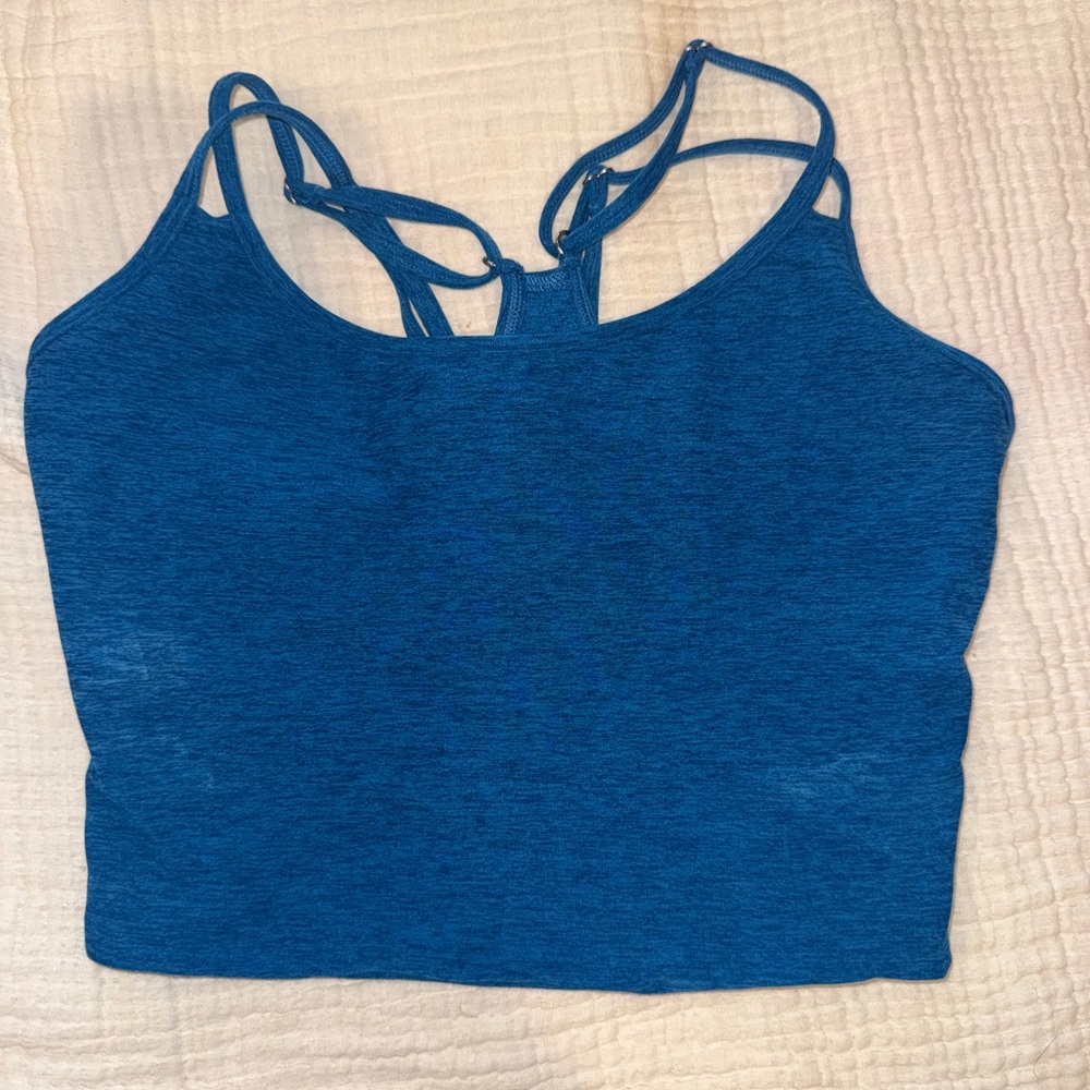 Bombshell Sportswear Blue Layered Back Sports Bra
